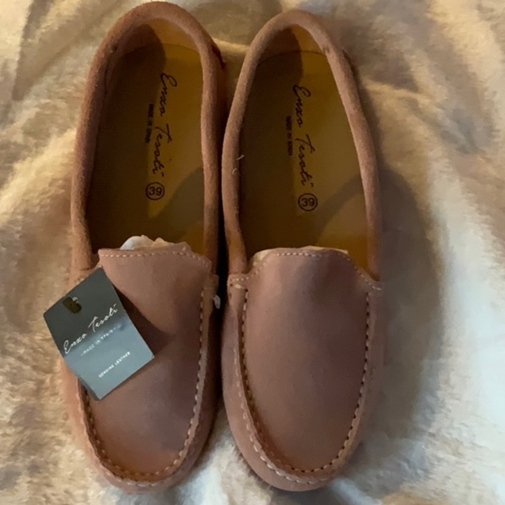 Pink Suede Loafers